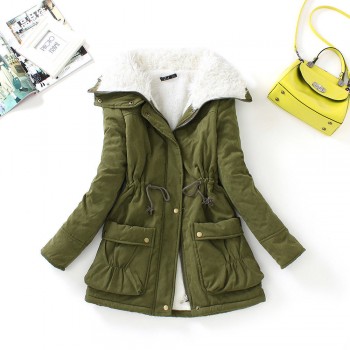 New Winter Parkas Women Slim Cotton Coat Thickness Overcoat Medium-long Plus Size Casual Overcoat Wadded Snow Outwear